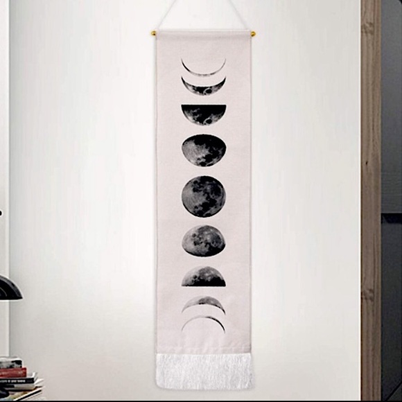 Moon Phases Art Hippie/Boho Tassel Vintage Tapestry Wall/Bedroom/Patio Decor - Picture 12 of 12